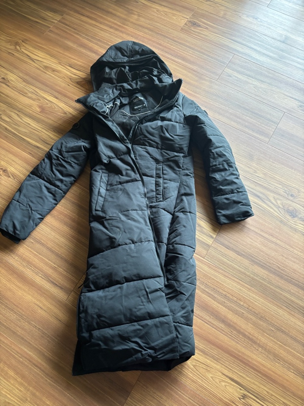Noize Black Quilted Puffer Jacket with Hood